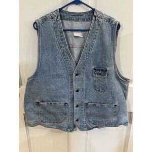 Vintage 90s Light Wash Denim Women's Jean Vest Size 22